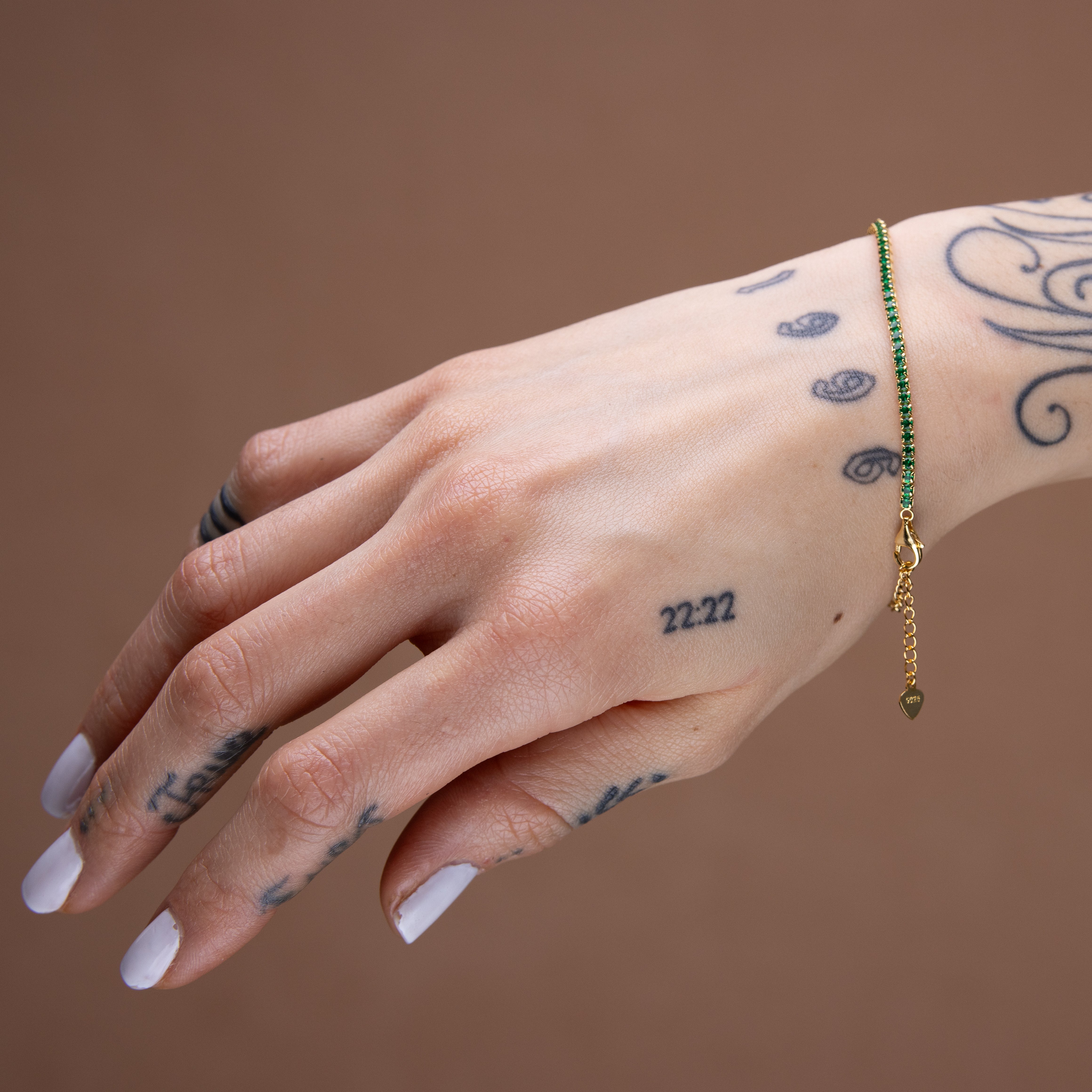 925 Zilver Armband Met Vierkante Zirkonia Steentjes Goud