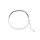 925 Silver Bracelet With Square Zirconia Gems Silver