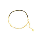 925 Silver Bracelet With Square Zirconia Gems Gold