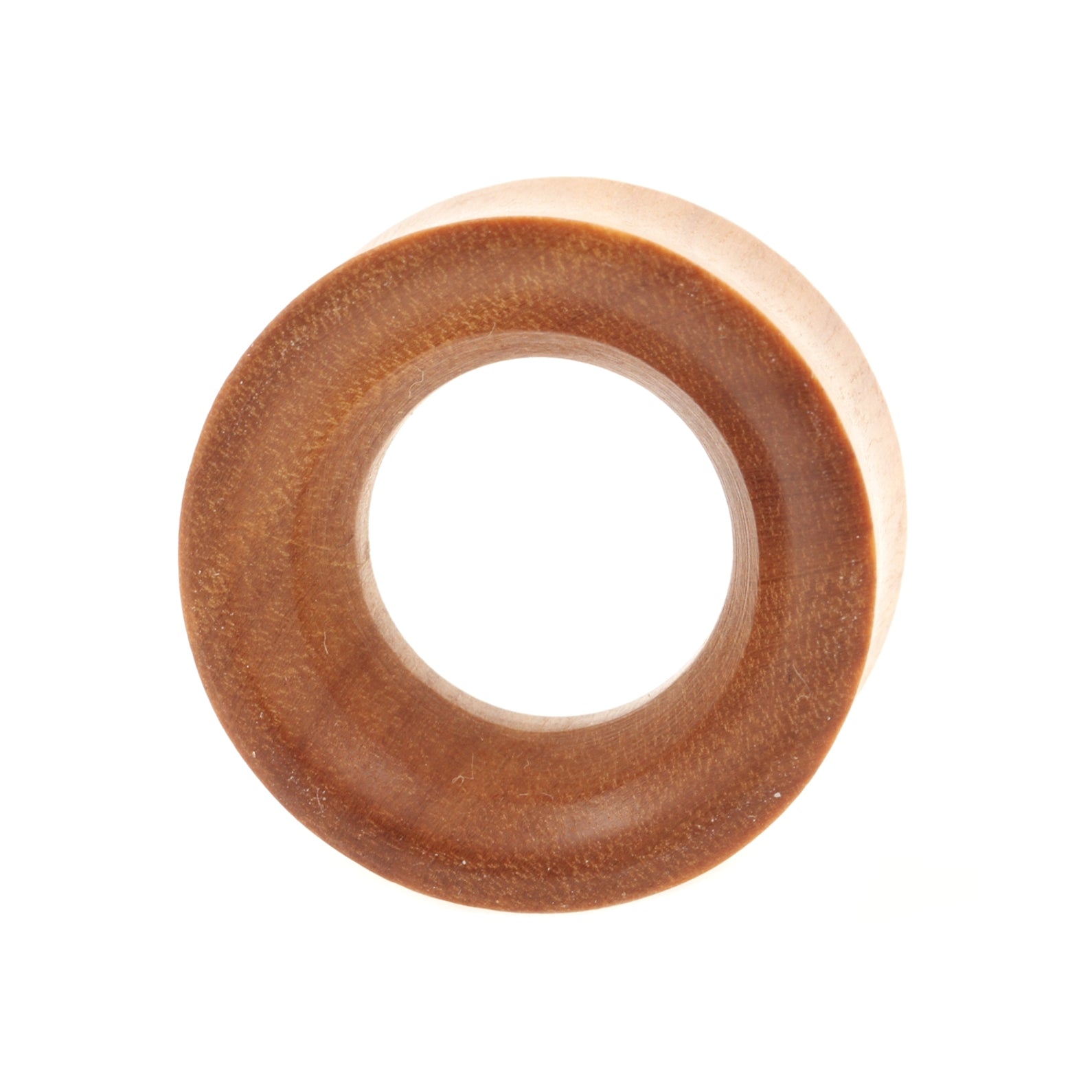 Wood Double Flared Tunnel - Sawo Red Brown