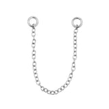 Surgical Steel Piercing Chain Silver