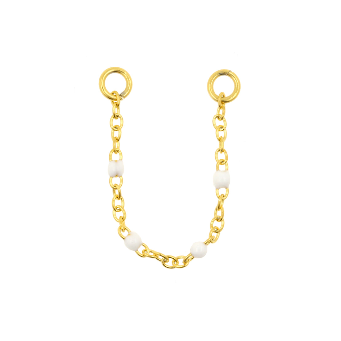 Surgical Steel Piercing Chain - Enamel Gold