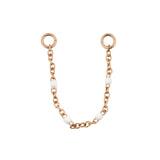 Surgical Steel Piercing Chain - Enamel Rose Gold