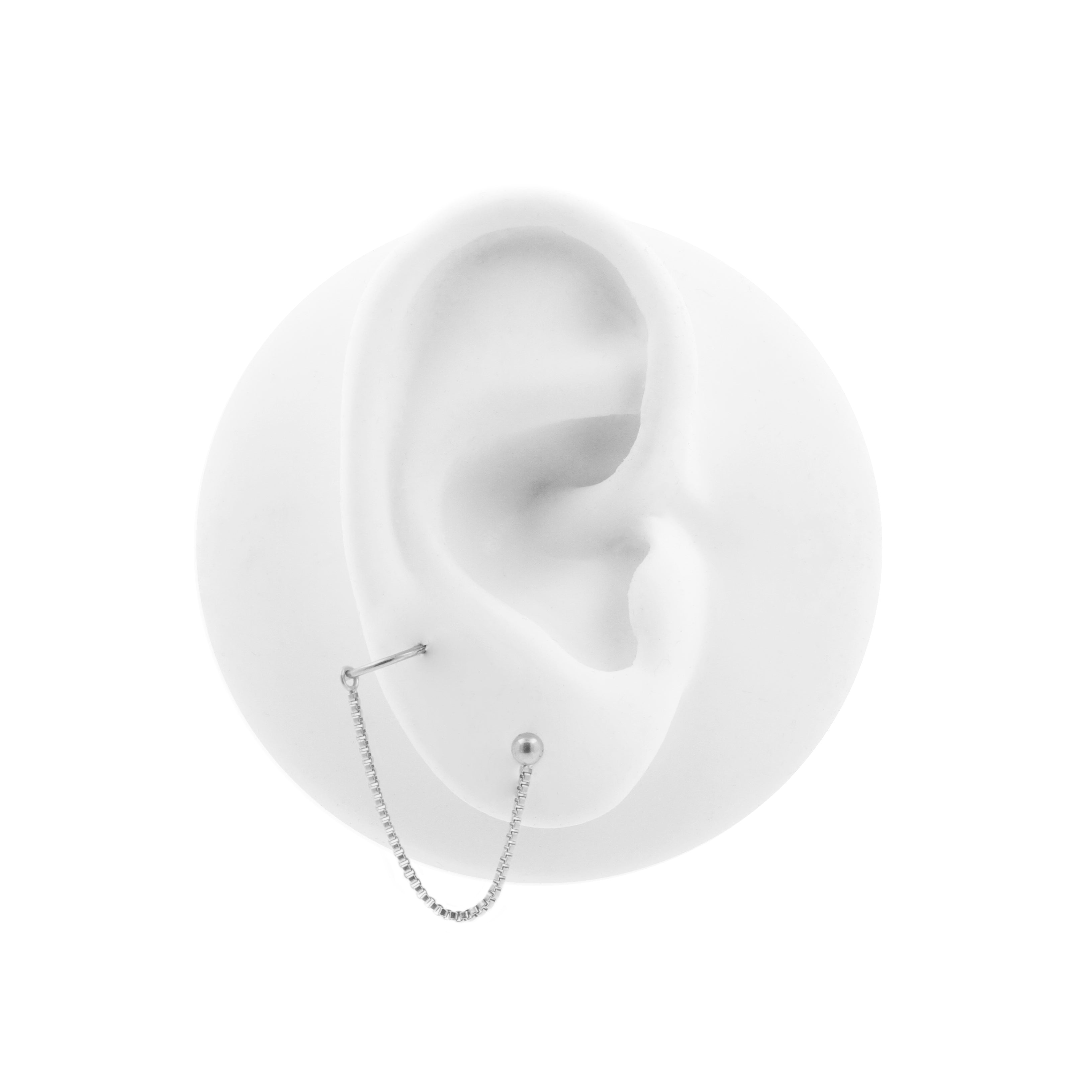 Surgical Steel Piercing Chain Silver