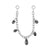 Surgical Steel Piercing Chain With Dangling Zirconia Silver