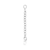 Surgical Steel Click Ring Charm Chain With Zirconia - Single Silver