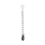 Surgical Steel Click Ring Charm Chain With Zirconia - Single Silver
