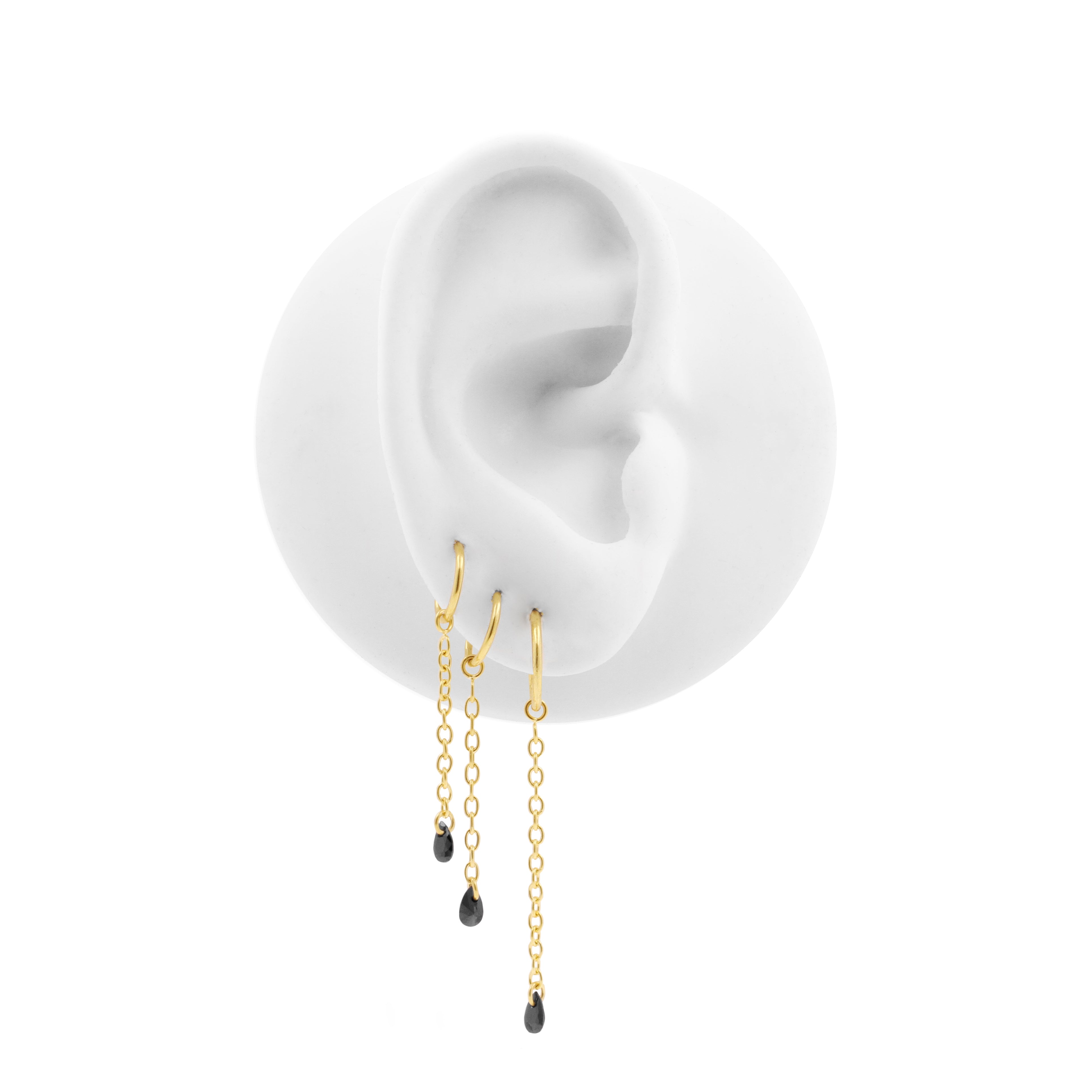 Chirurgisch Stalen Click Ring Schakelketting met Druppelvormige Zirkonia - Enkel - Goud