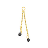 Surgical Steel Click Ring Charm Chain With Zirconia - Double Gold