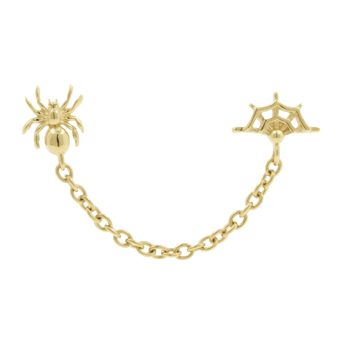 14 Karat Gold Spider With Web