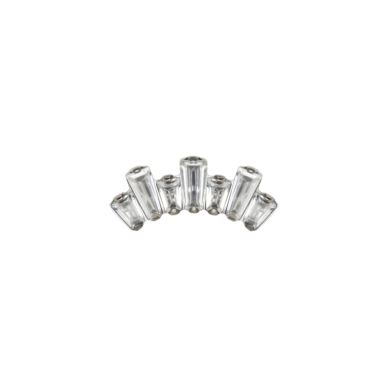 Titanium Curved Zirconia Cluster - Silver