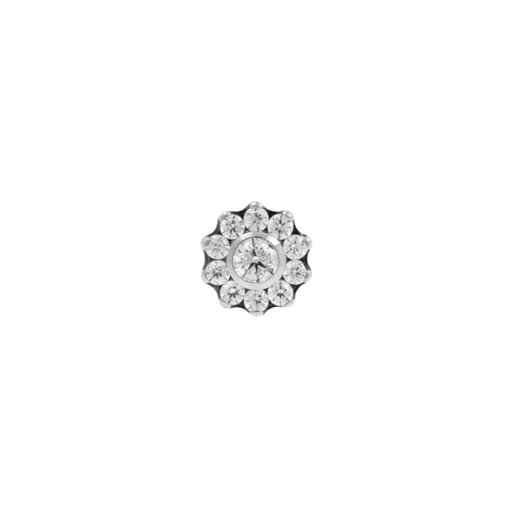 Titanium Zirconia Flower Cluster - Silver