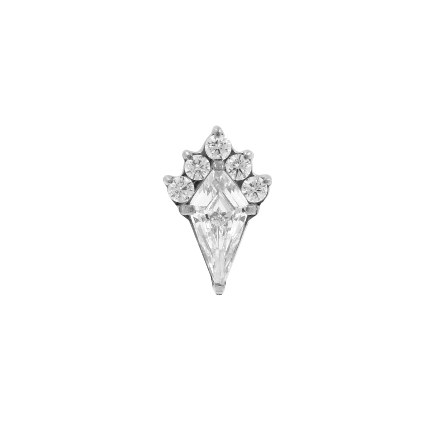 Titanium Zirconia Diamond Cluster - Silver