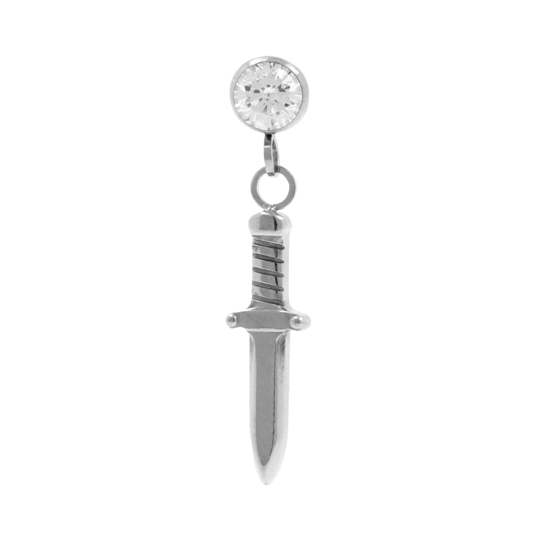 Titanium Zirconia Dagger Hanger - Silver