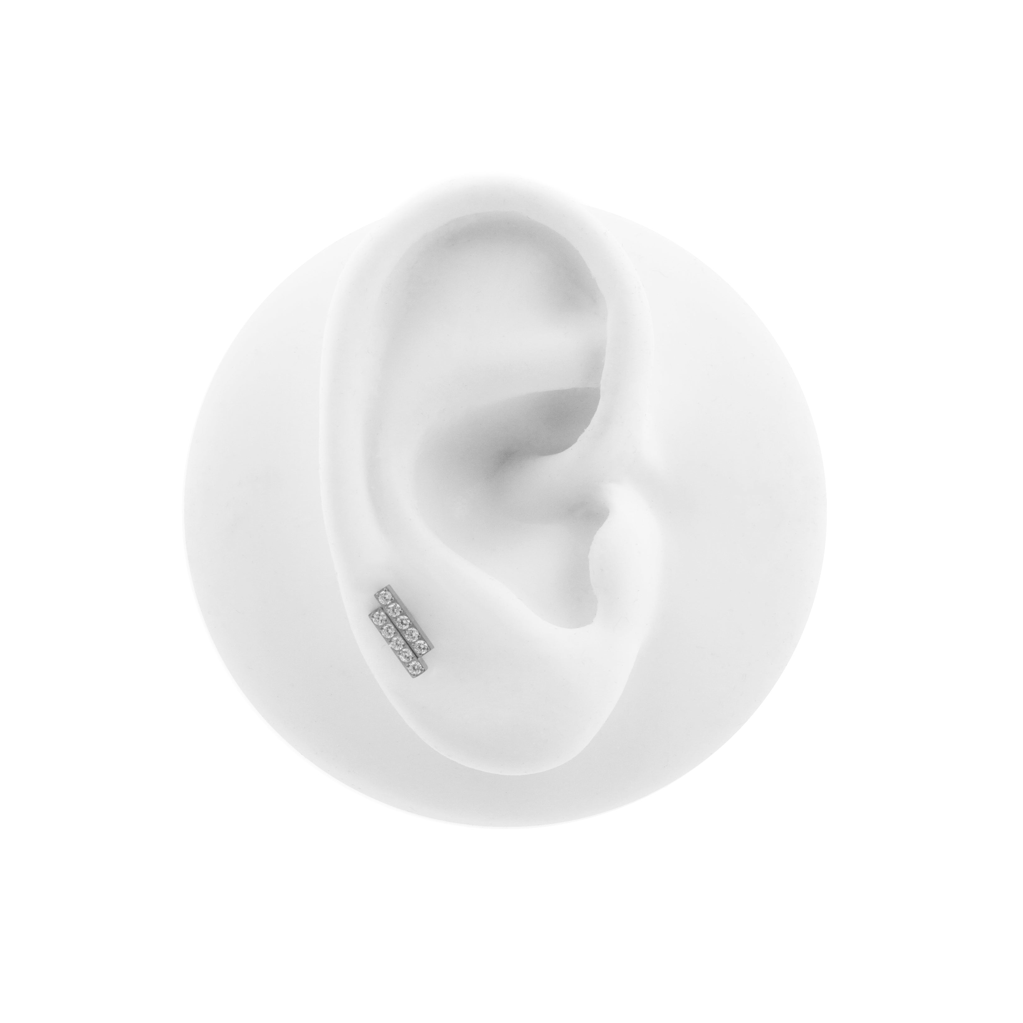 Titanium Zirconia Bar Cluster - Silver