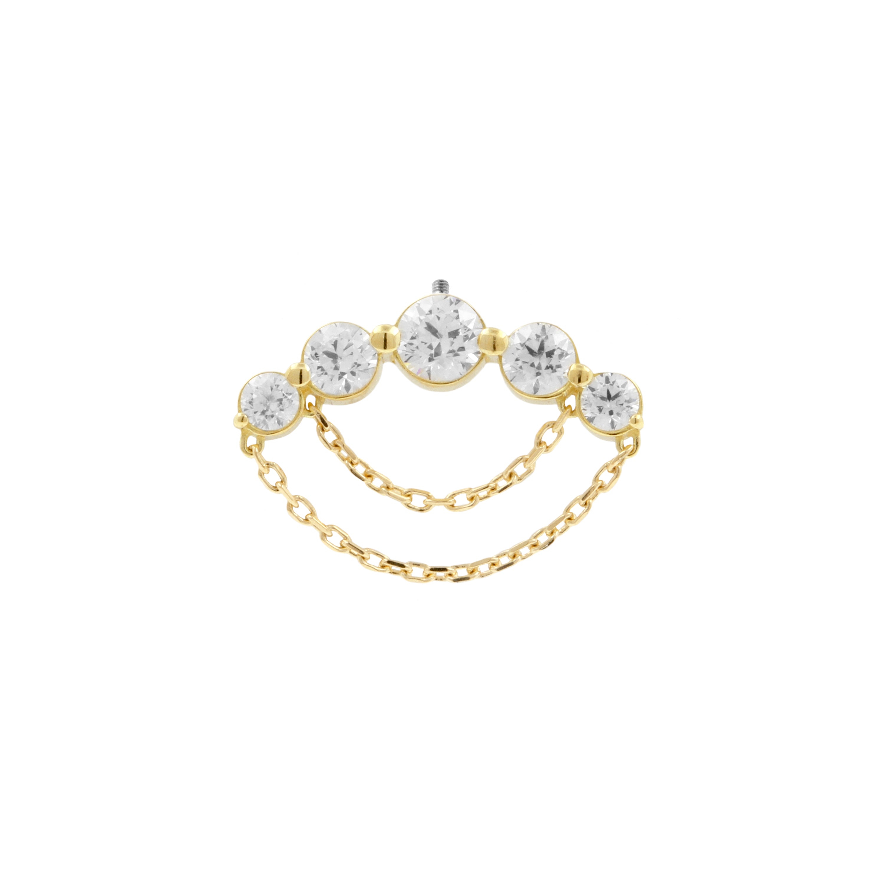 18 Karat Gold Vertical Helix - Zirconia Tiara