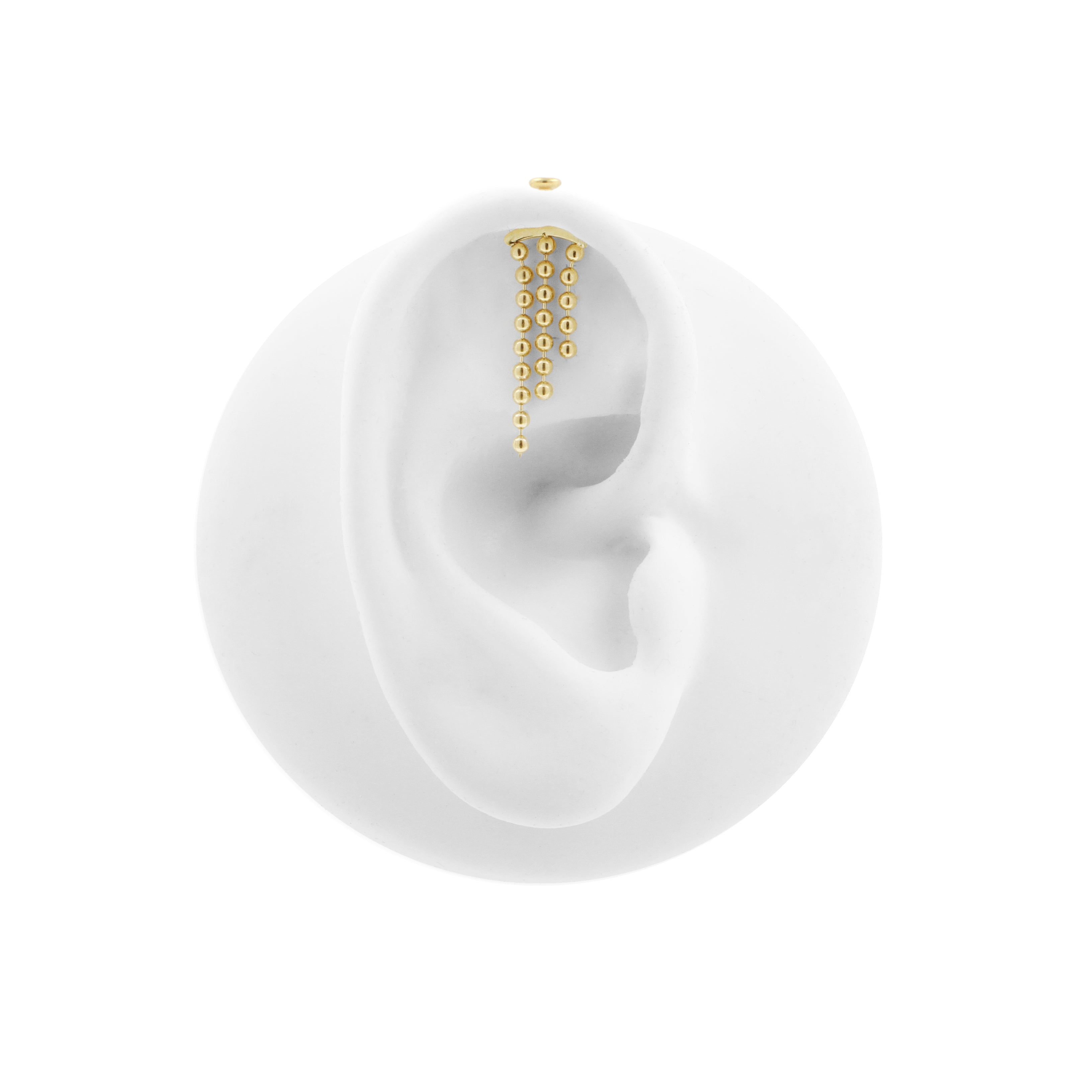 18 Karat Gold Vertical Helix - Ball Chain