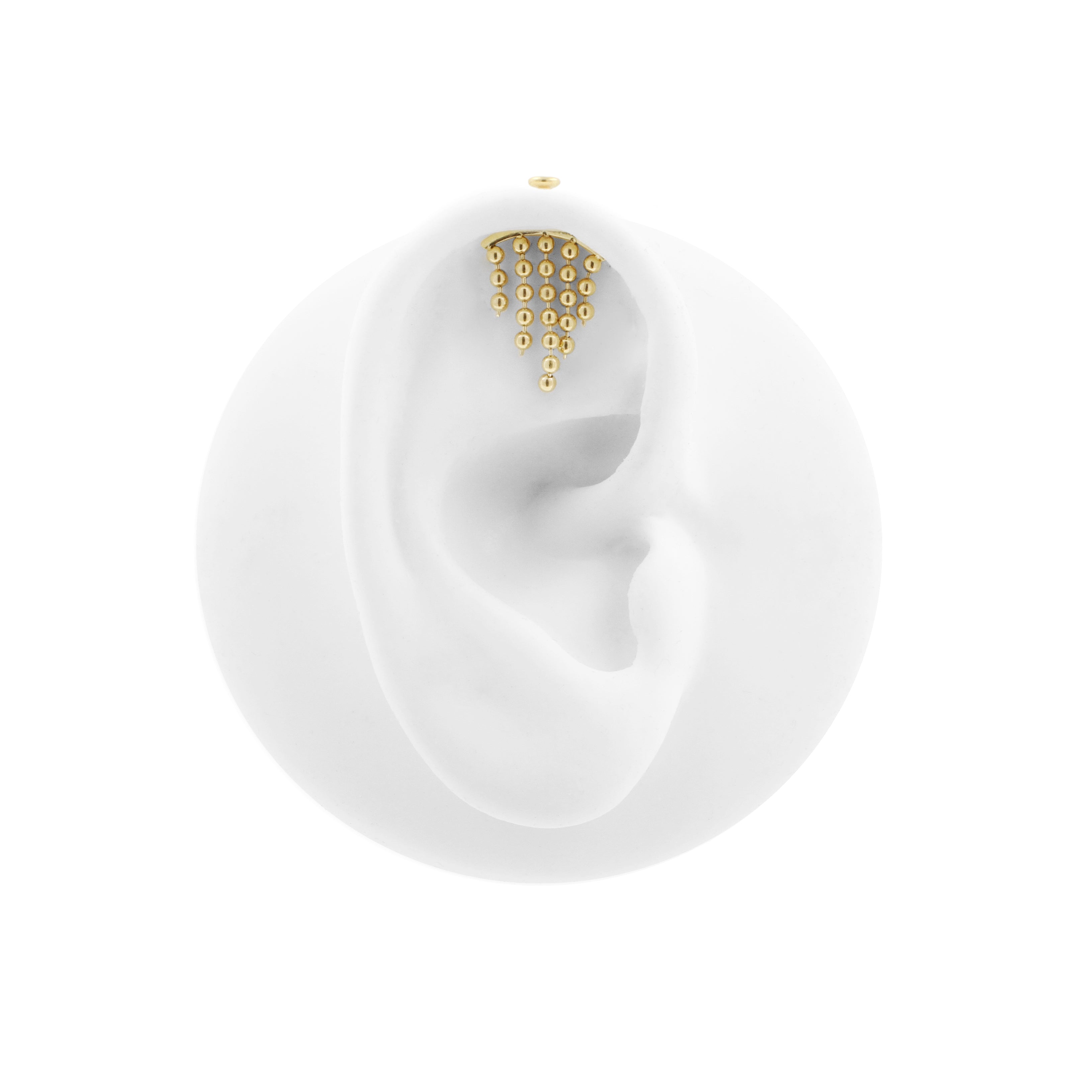 18 Karat Gold Vertical Helix - Ball Chain