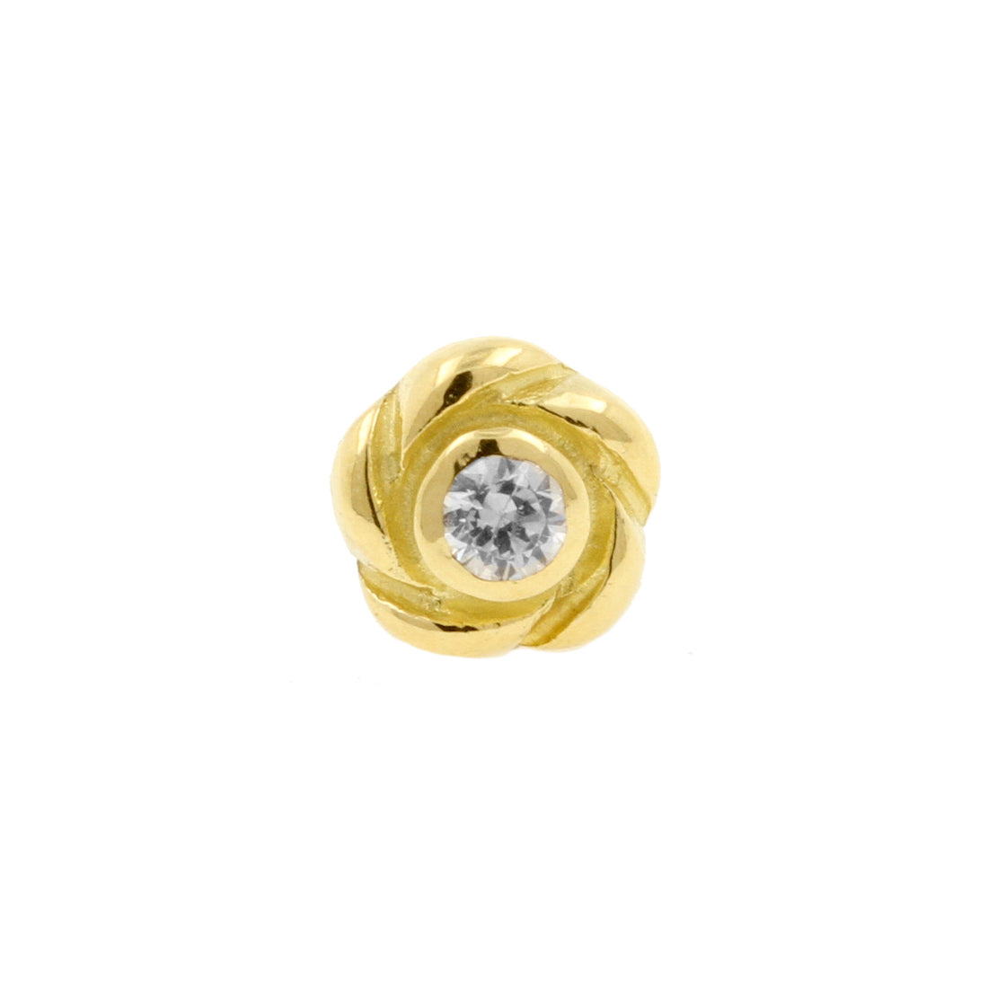 18 Karat Gold Zirconia Rose