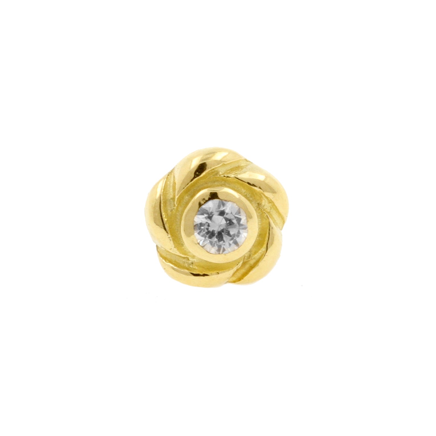 18 Karat Gold Zirconia Rose