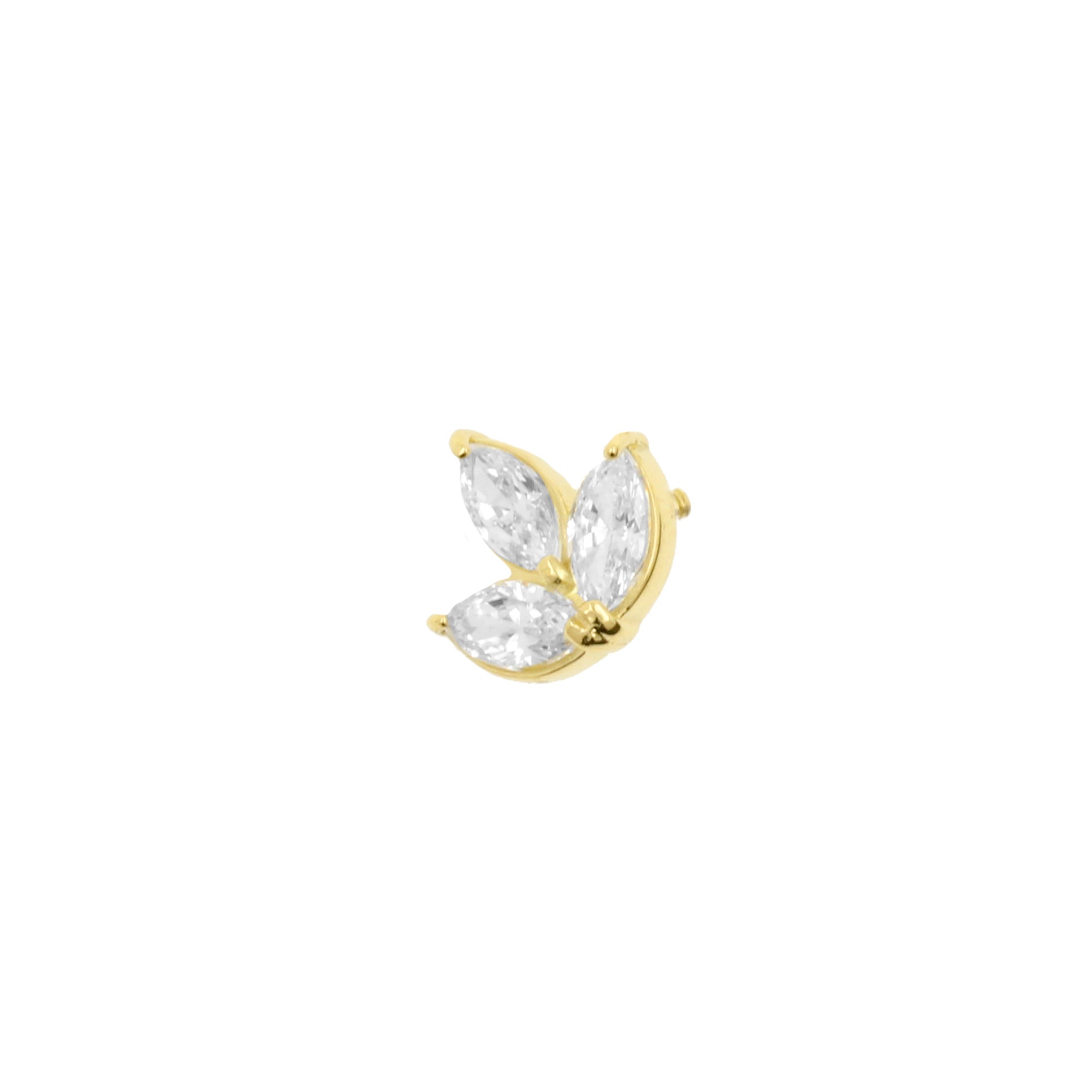 18 Karat Gold Marquise Zirconia Cluster
