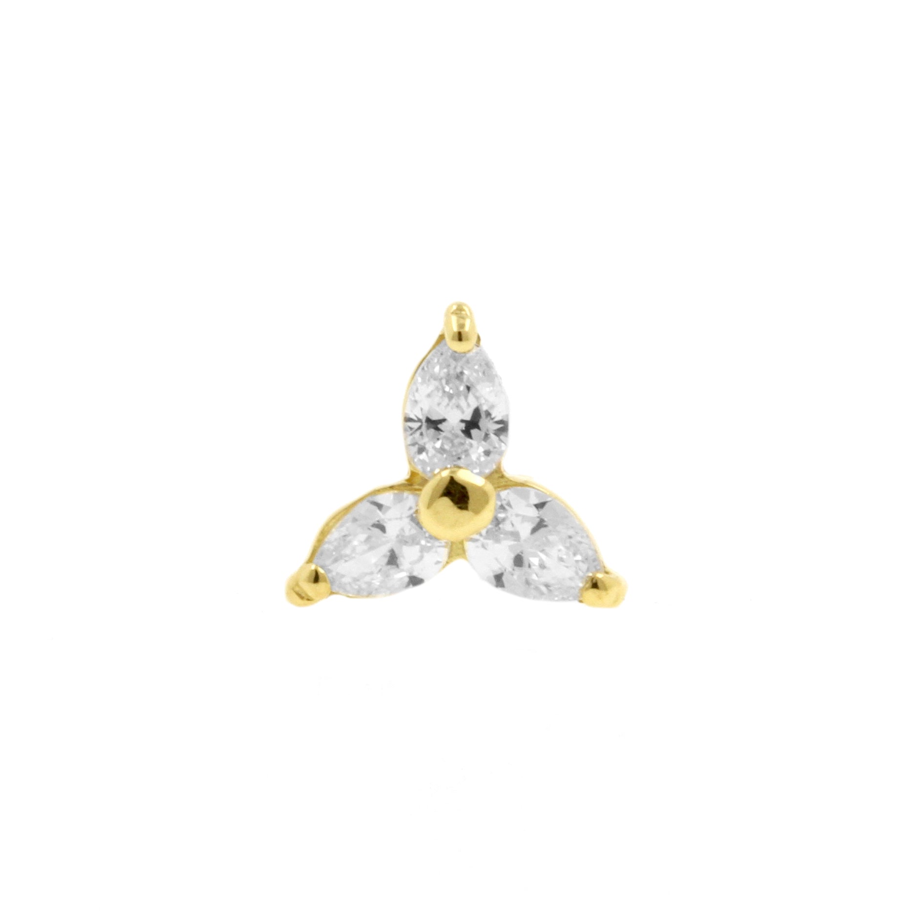 18 Karat Gold Zirconia Trinity