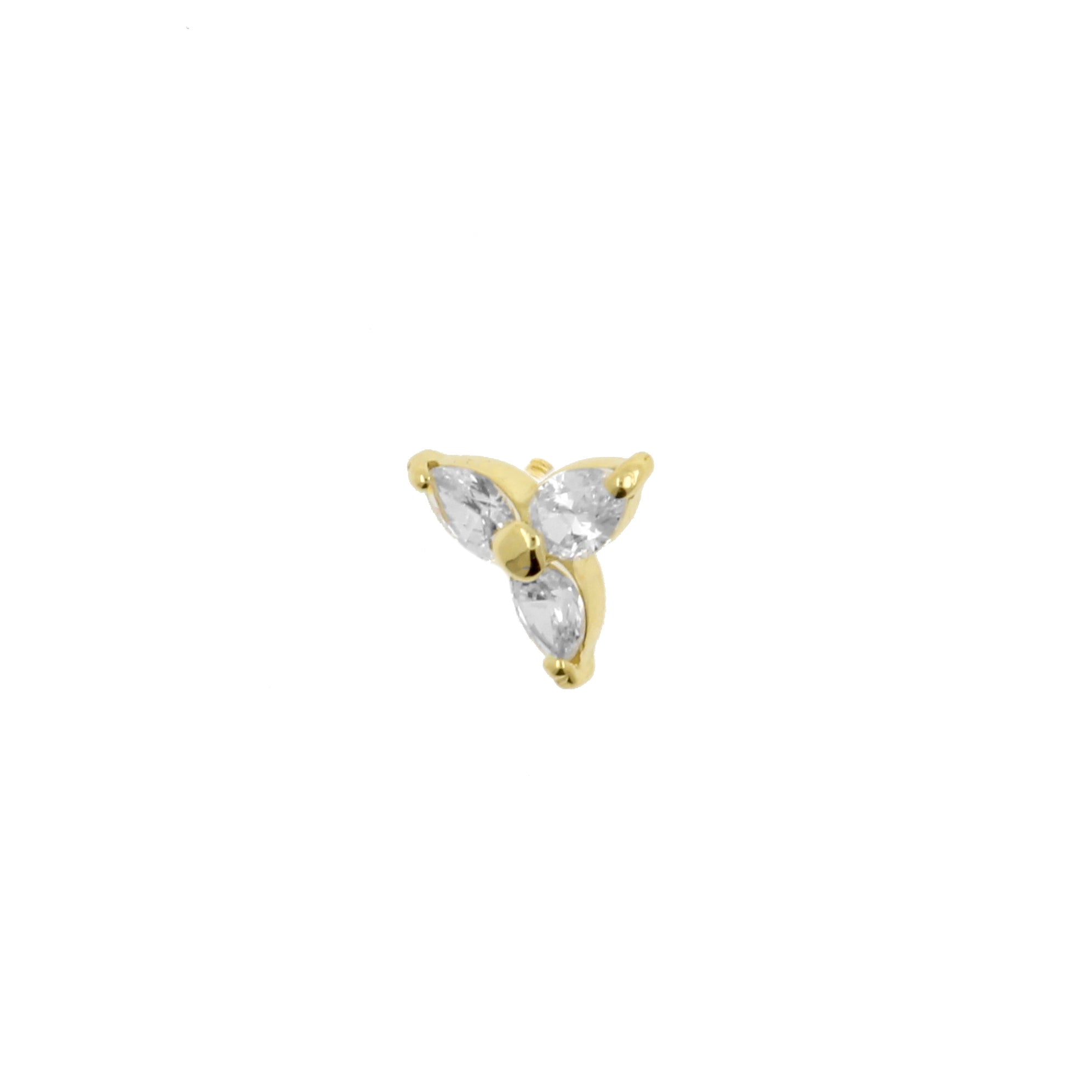 18 Karat Gold Zirconia Trinity