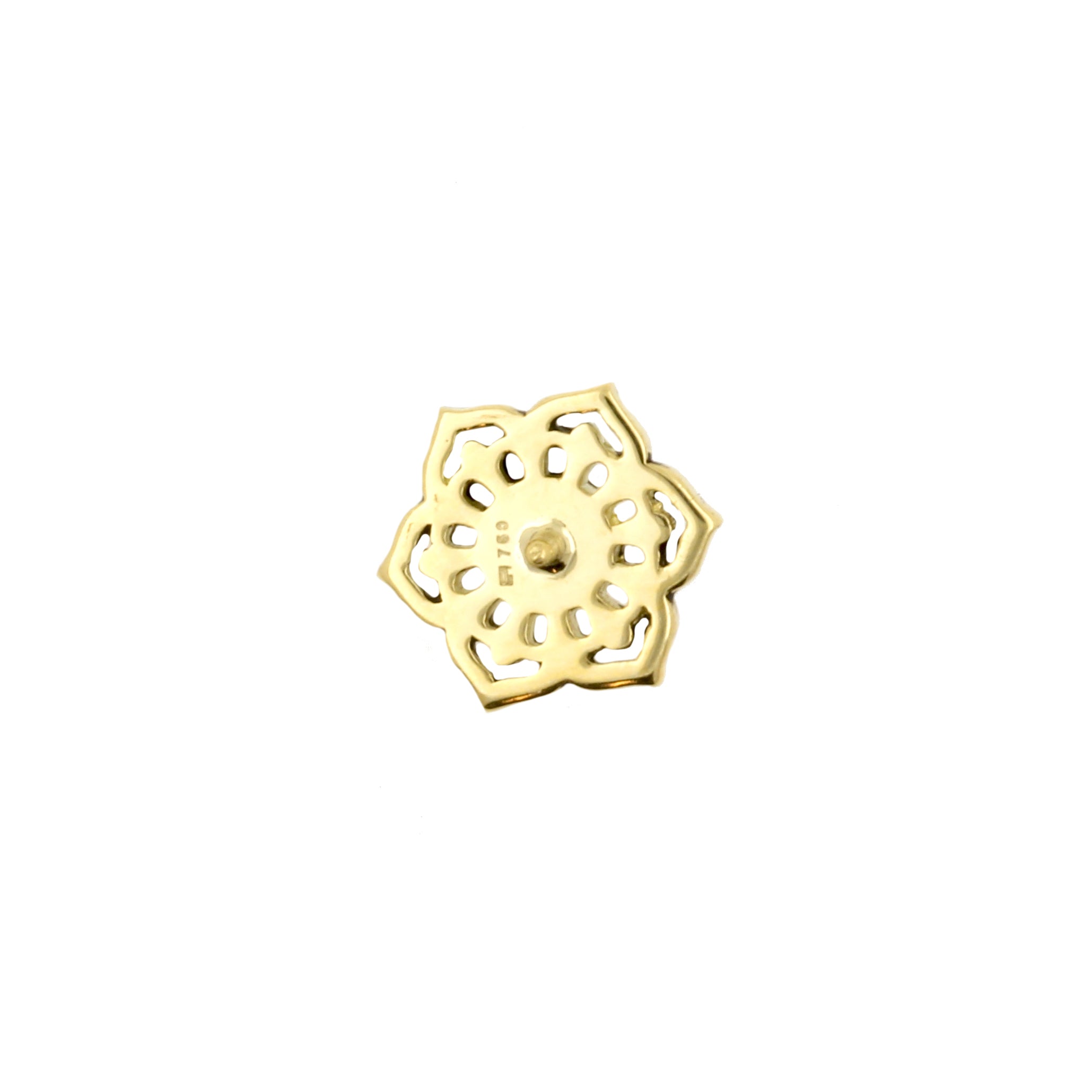 18 Karat Gold Zirconia Tribal Flower