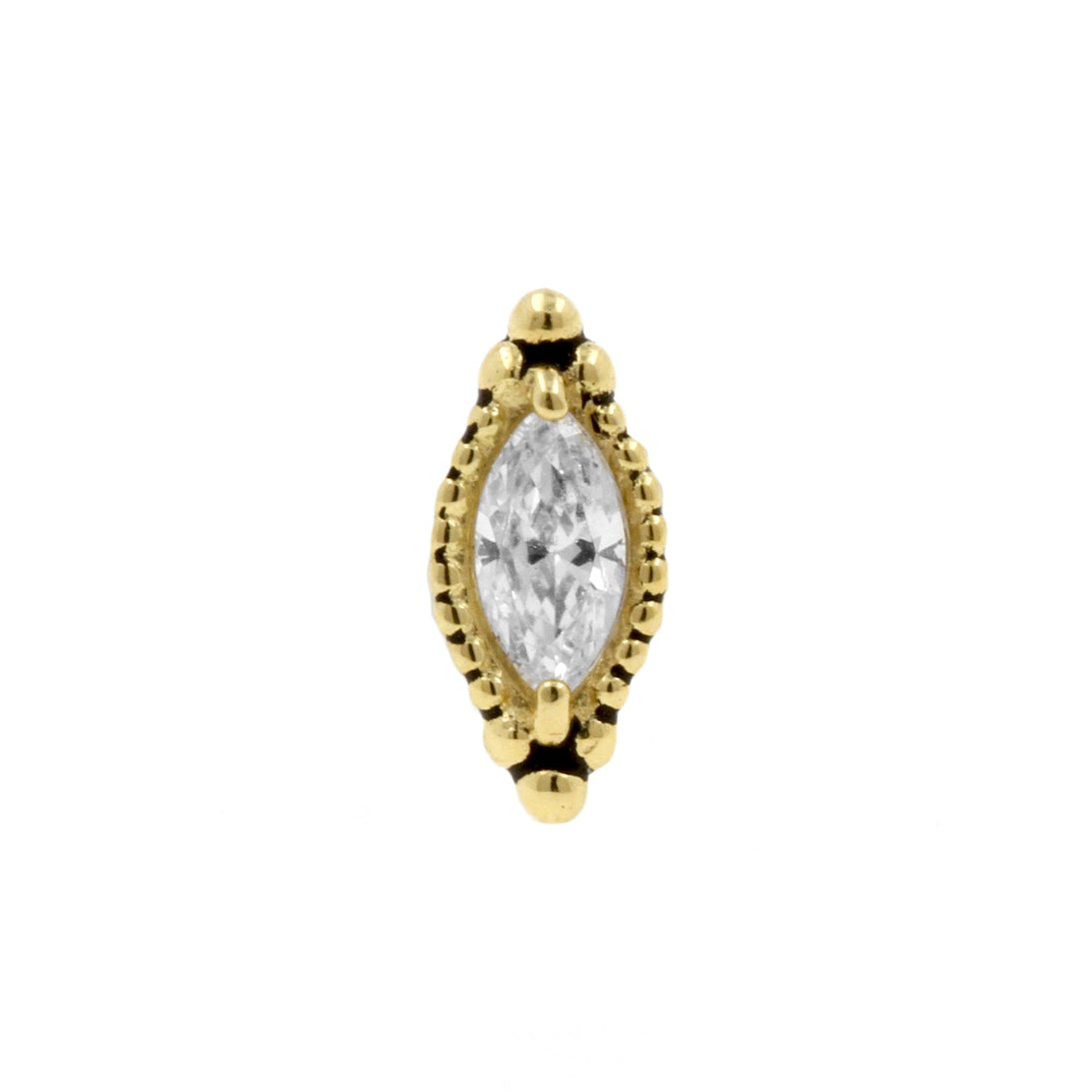 18 Karat Gold Zirconia Vintage Marquise