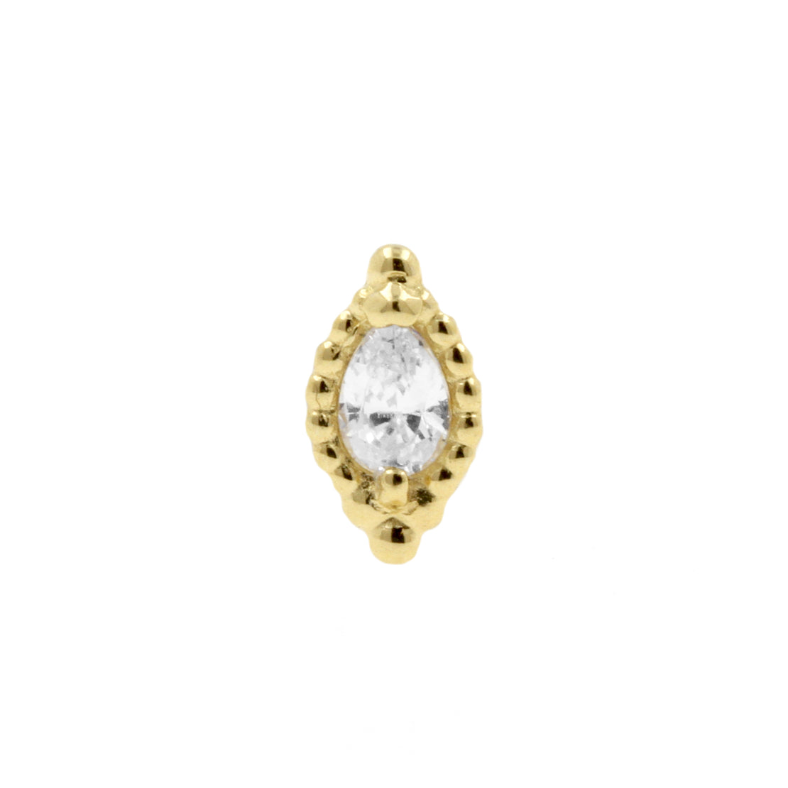 18 Karat Gold Zirconia Vintage Marquise