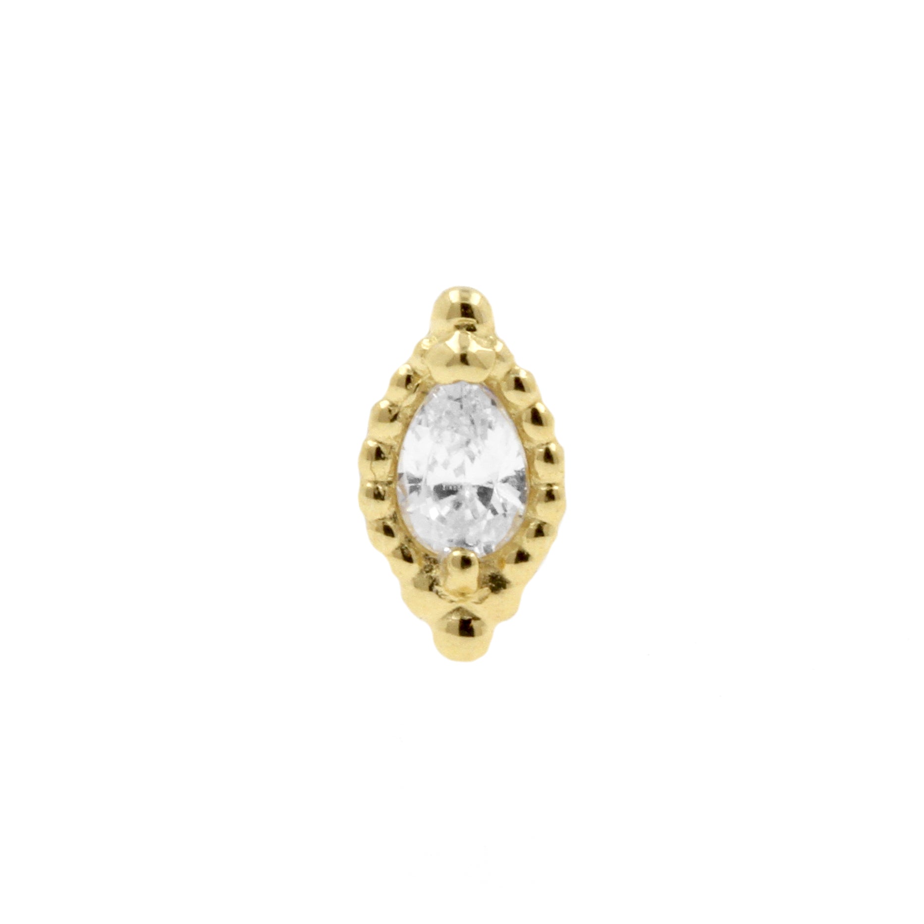 18 Karat Gold Zirconia Vintage Marquise