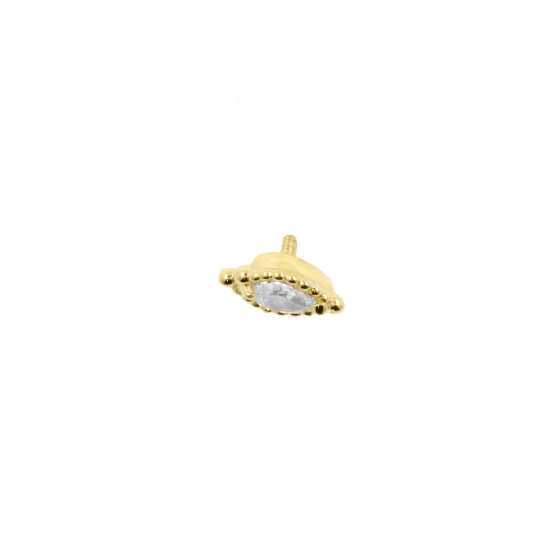 18 Karat Gold Zirconia Vintage Marquise