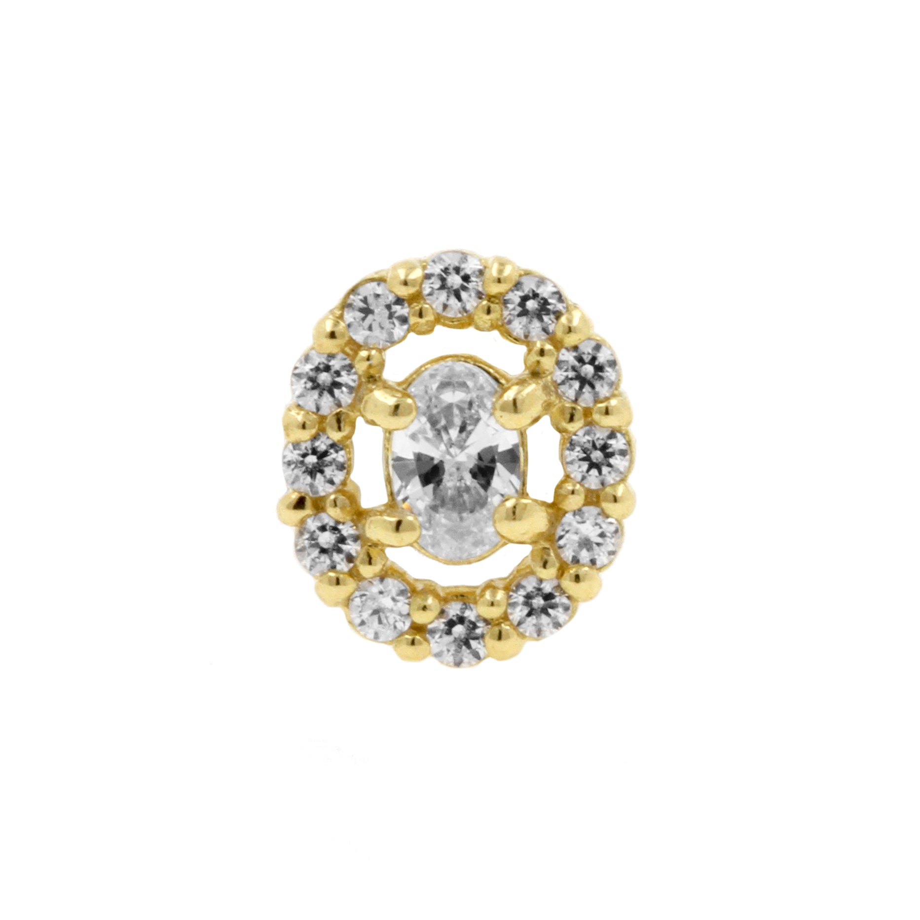 18 Karat Gold Zirconia Multi Oval