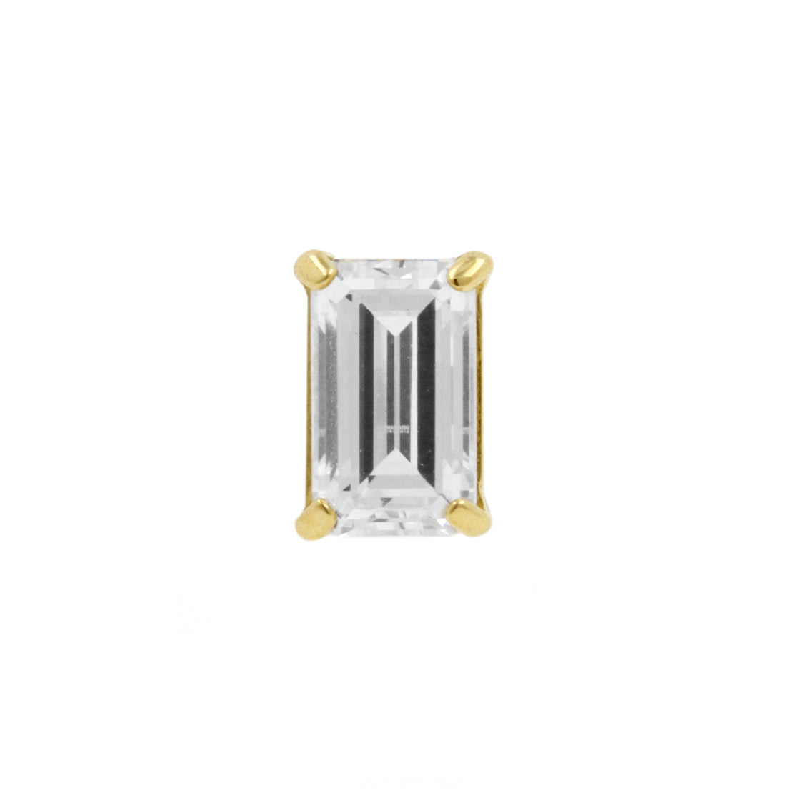 18 Karat Gold Zirconia Octagon