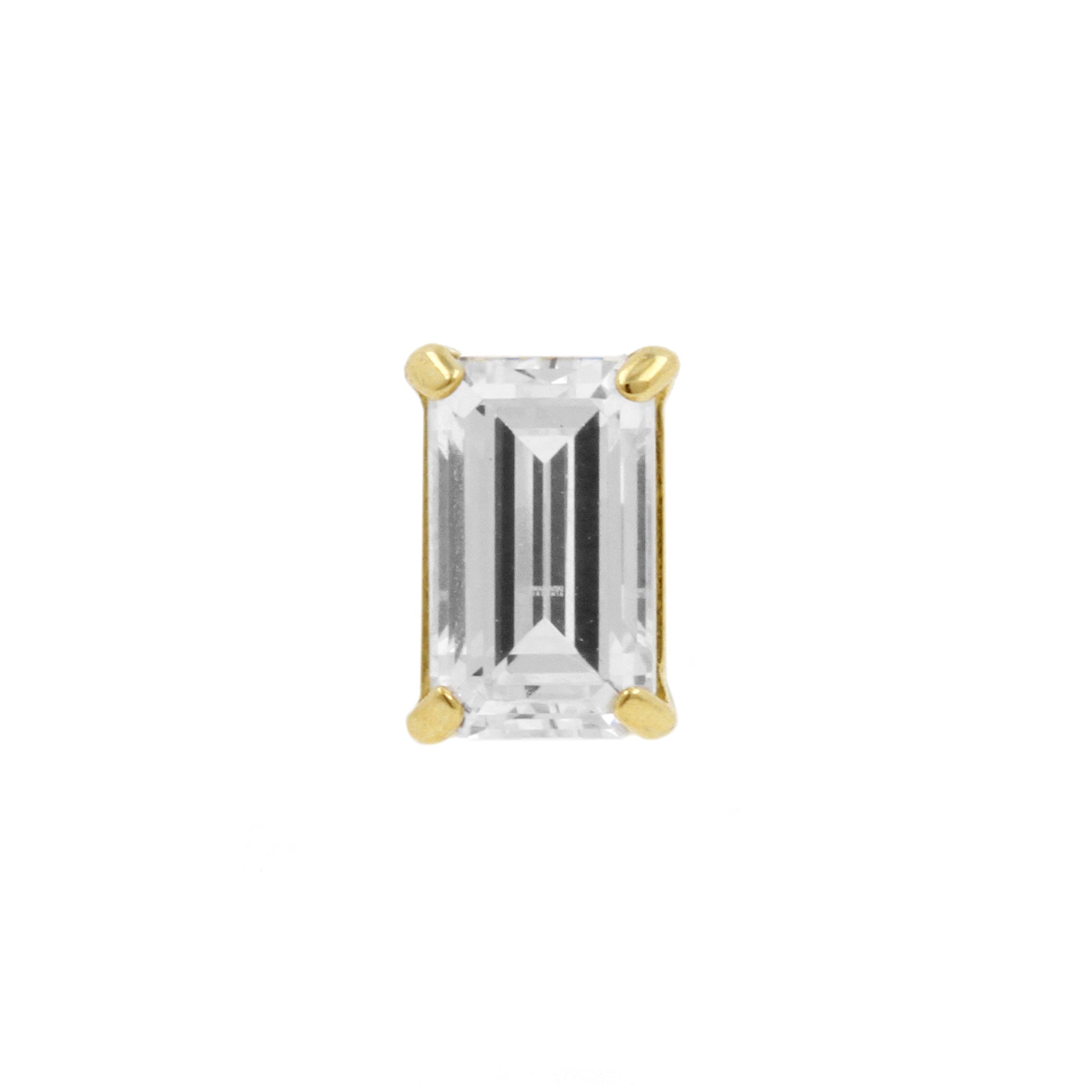 18 Karat Gold Zirconia Octagon