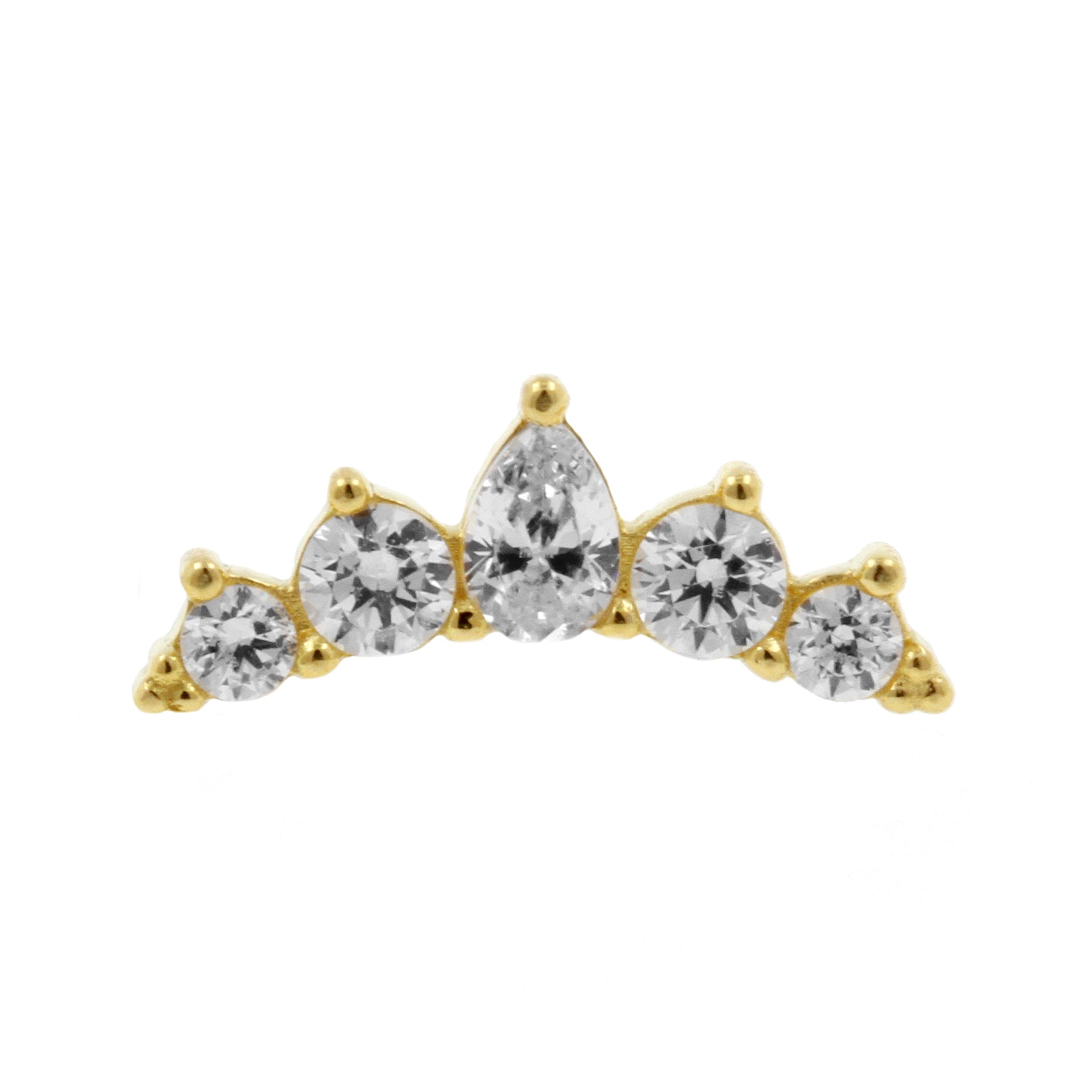 18 Karat Gold Zirconia Royal Curve