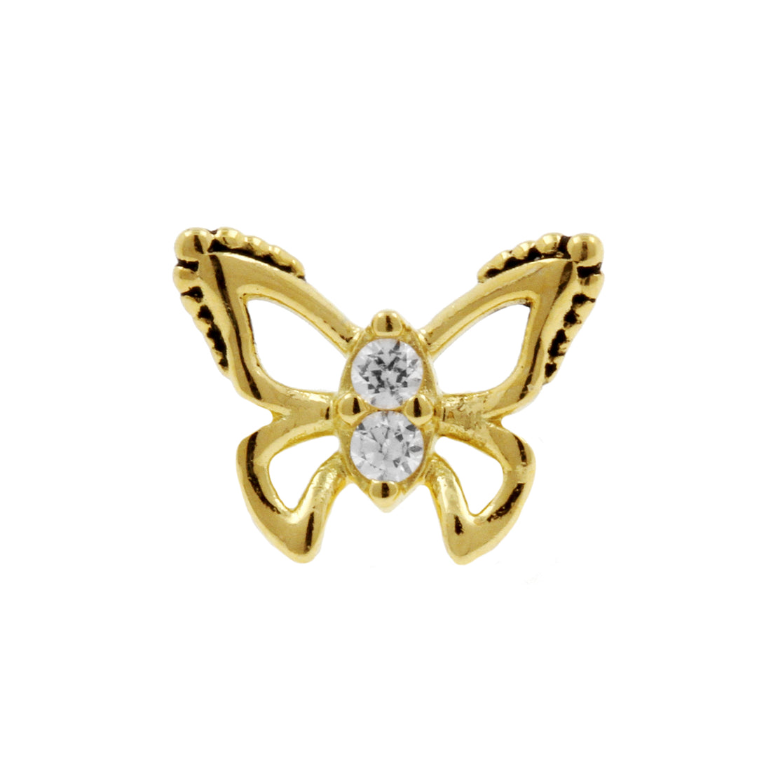 18 Karat Gold Zirconia Butterfly