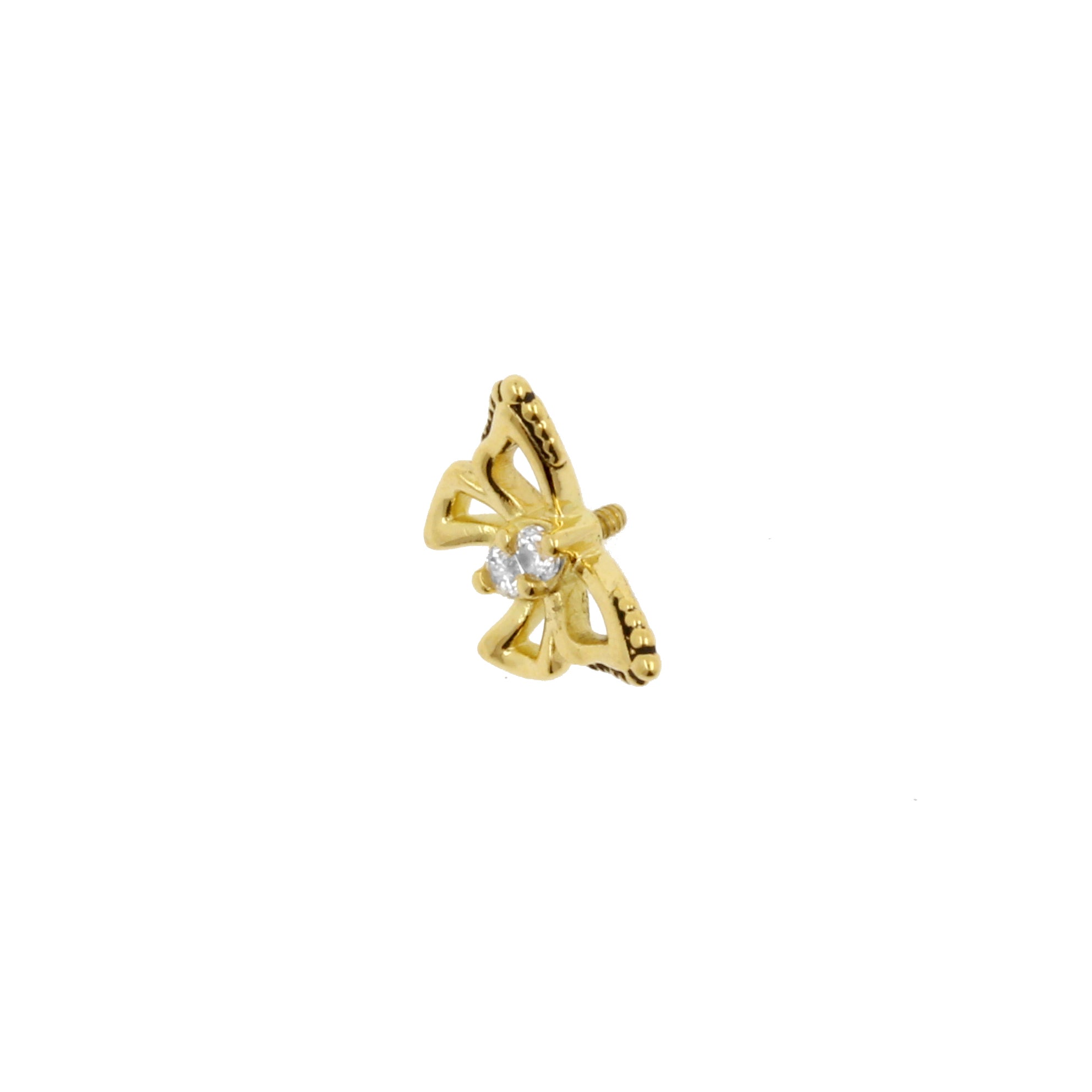 18 Karat Gold Zirconia Butterfly