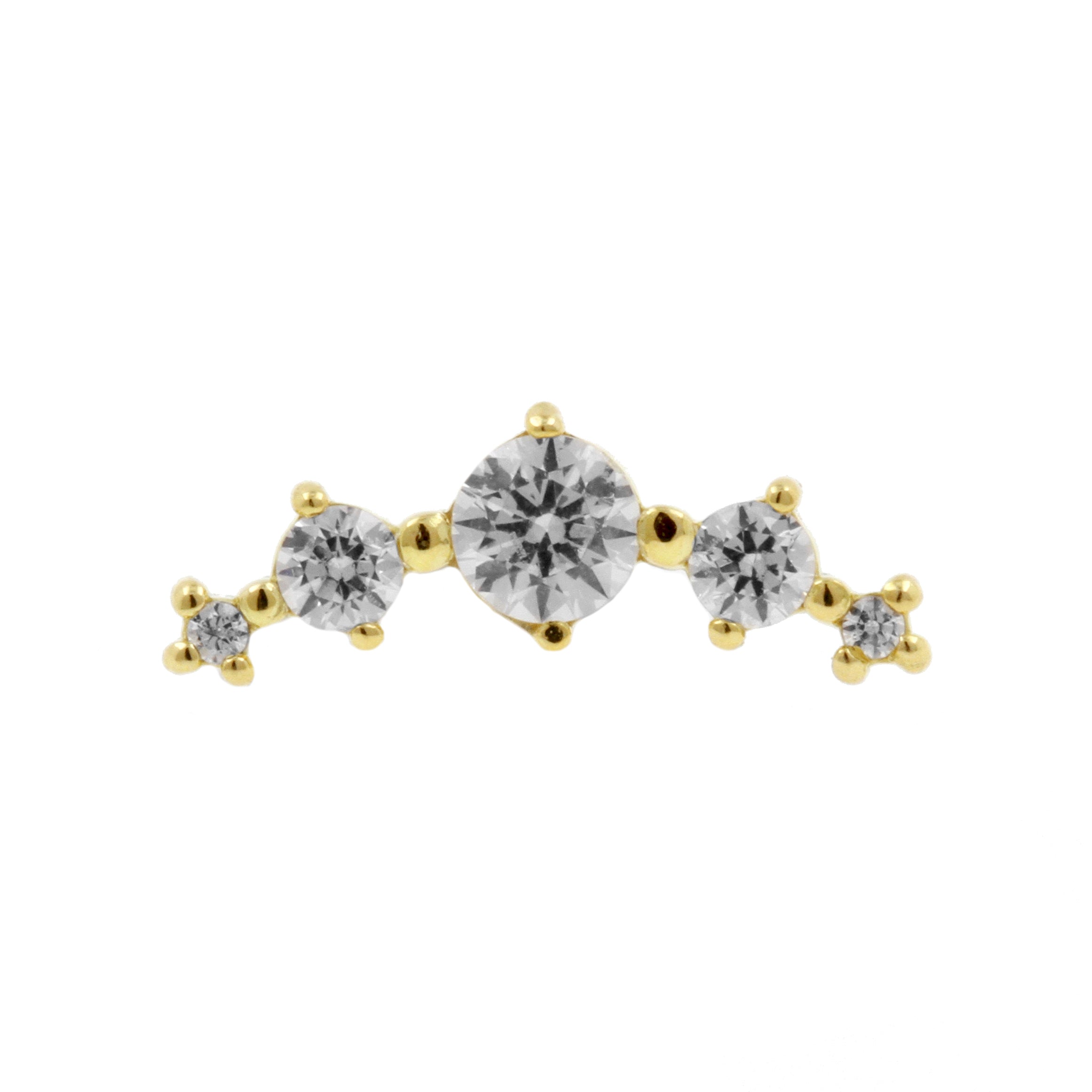 18 Karat Gold Zirconia Curve