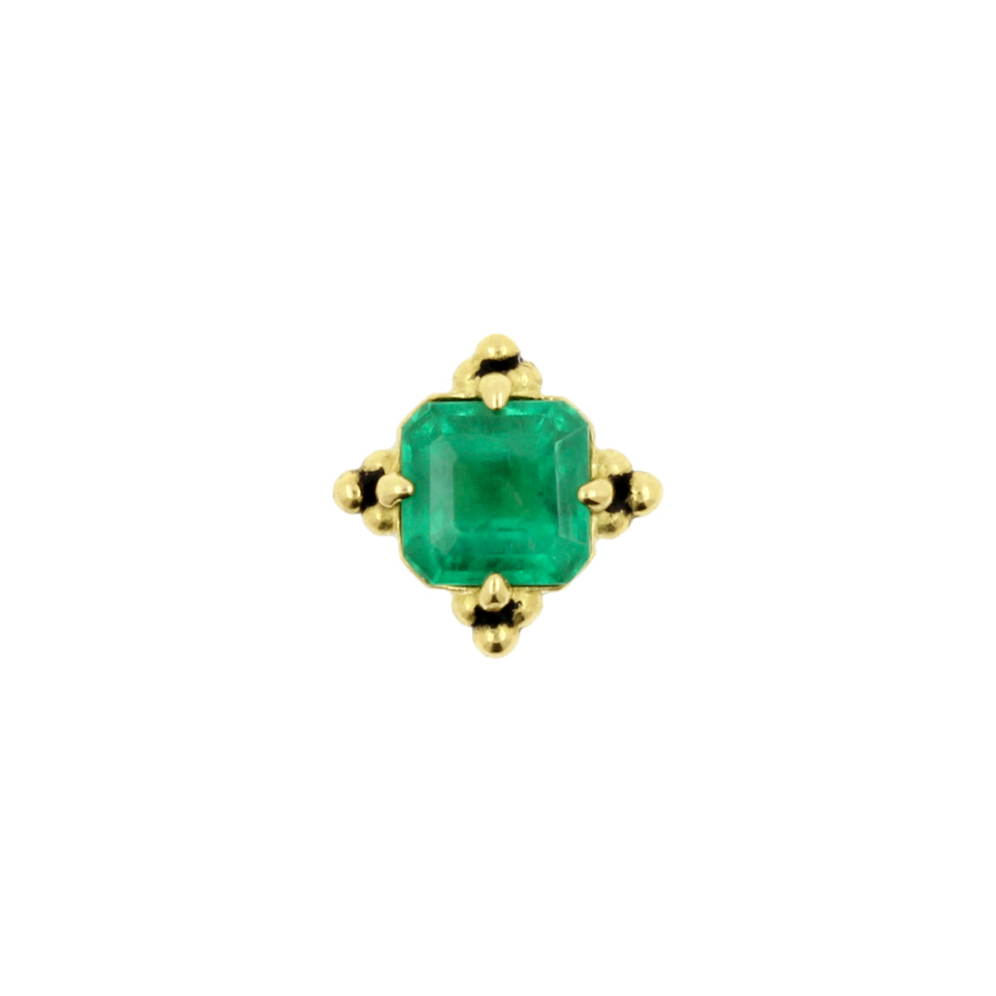 18 Karat Gold Emerald Vintage Square