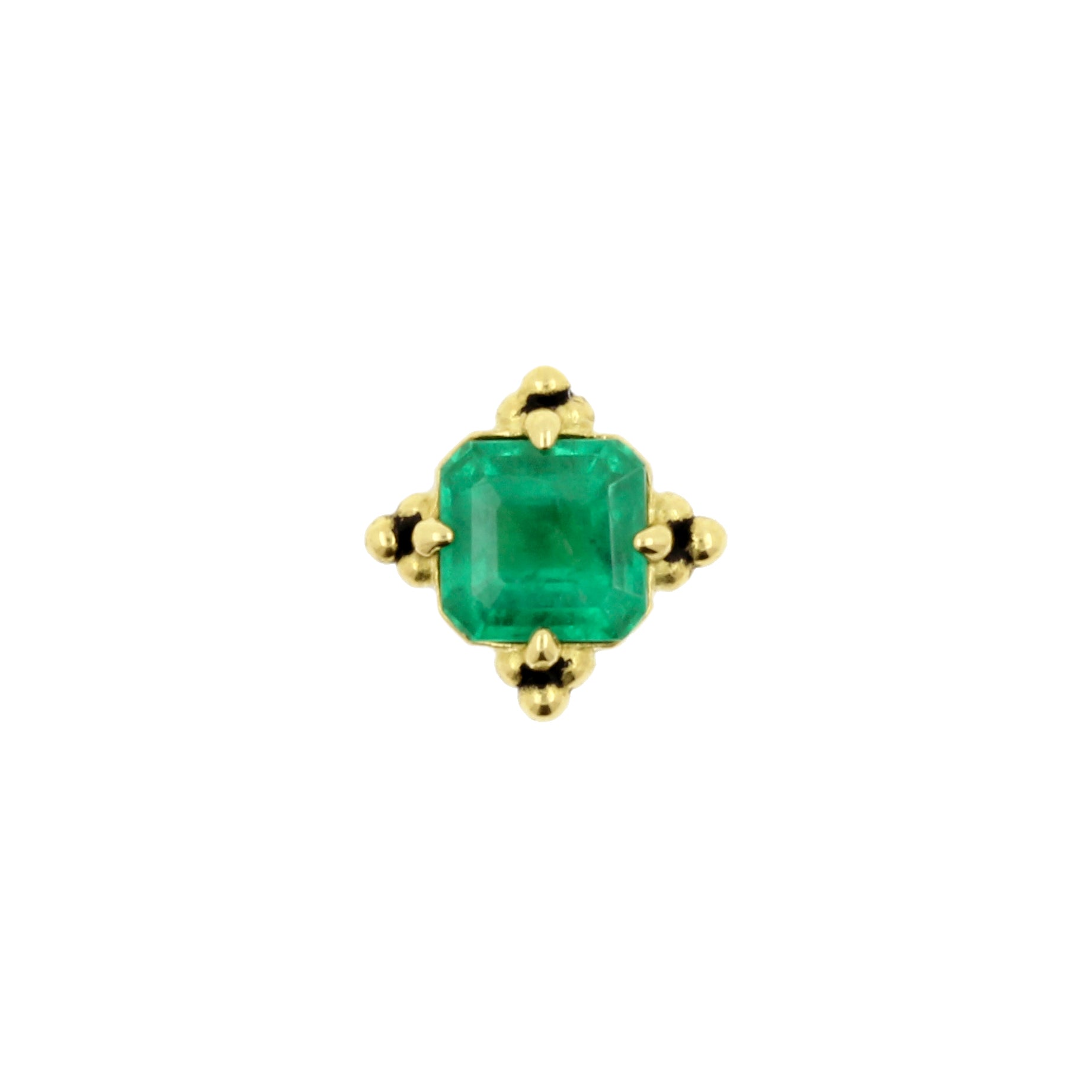 18 Karat Gold Emerald Vintage Square
