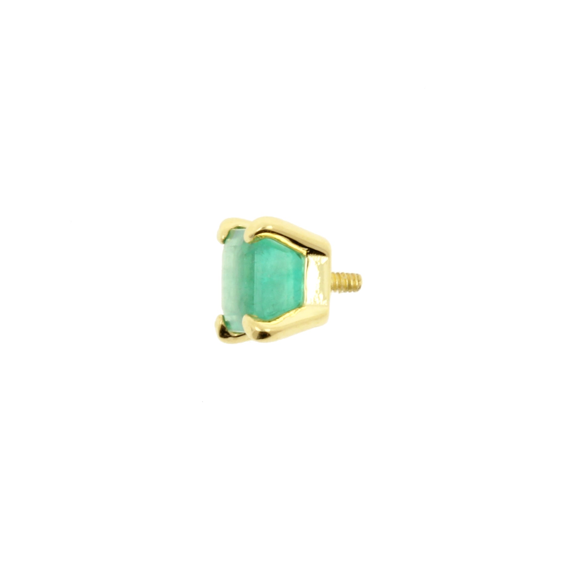 18 Karat Gold Emerald Square Green