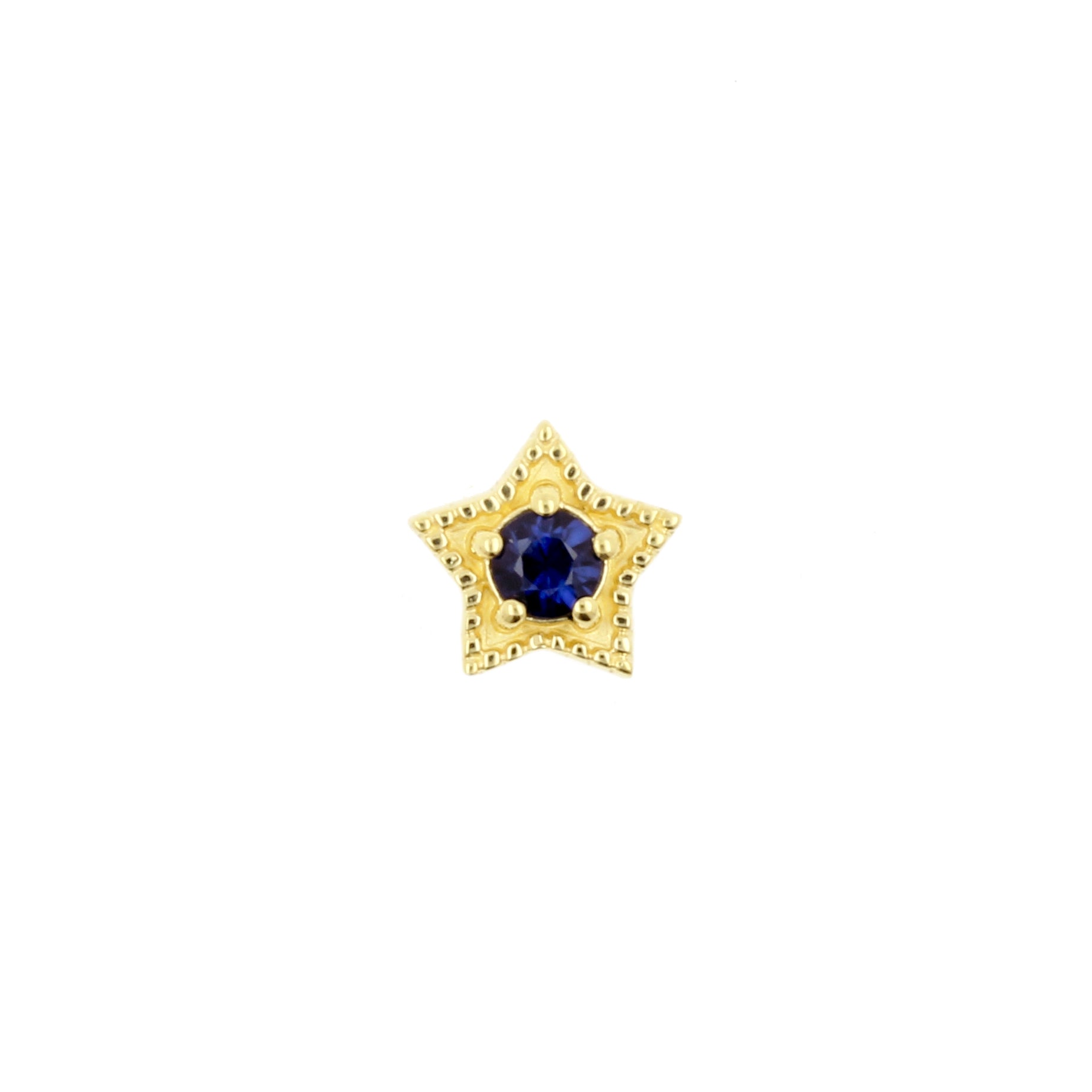 18 Karat Gold Diffusion Sapphire Star Blue