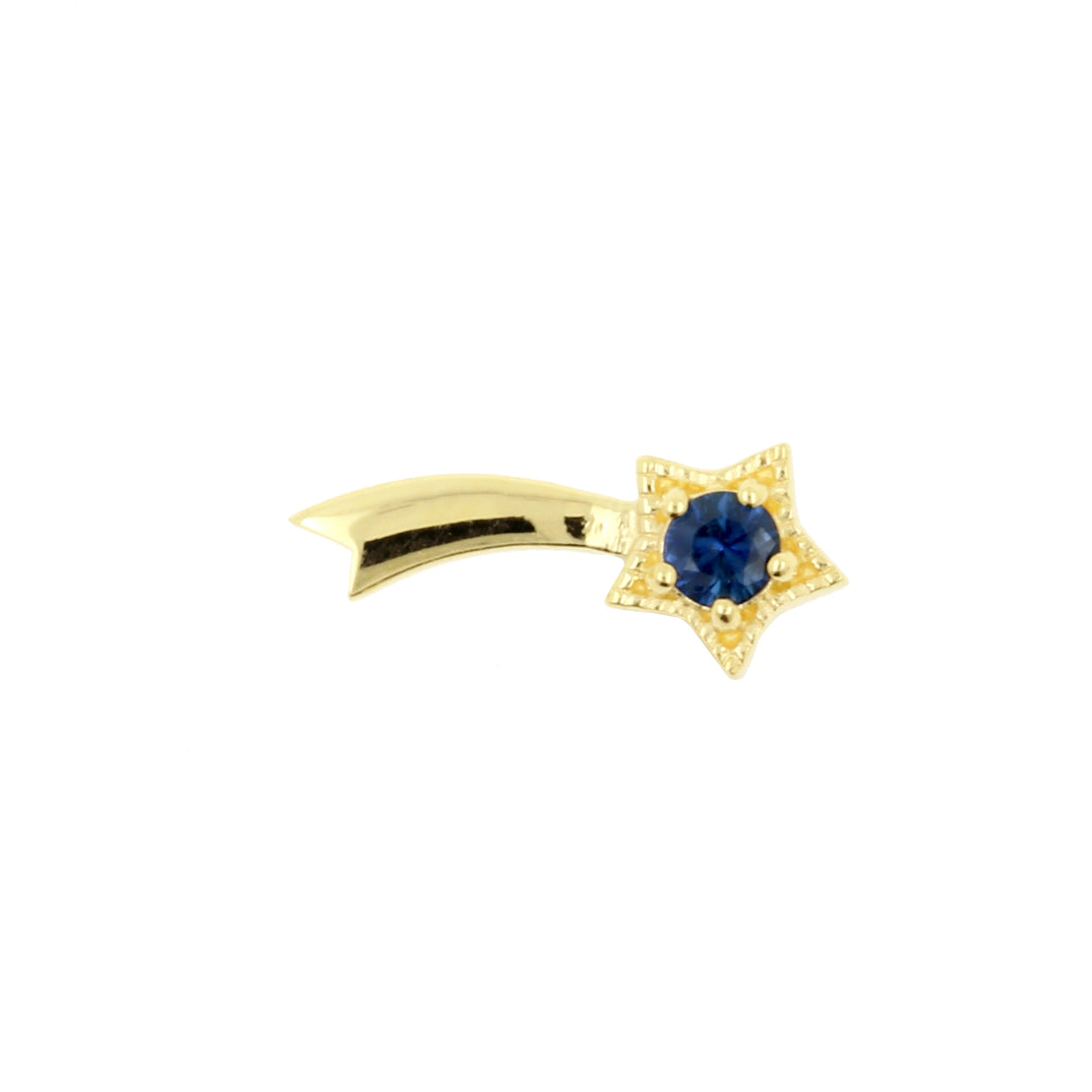 18 Karat Gold Diffusion Sapphire Shooting Star - Left Blue