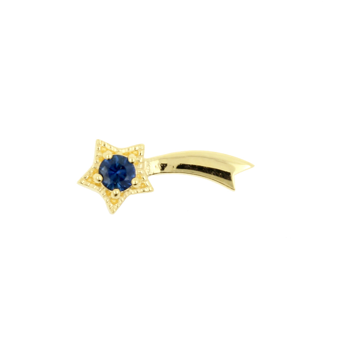 18 Karat Gold Diffusion Sapphire Shooting Star - Right Blue