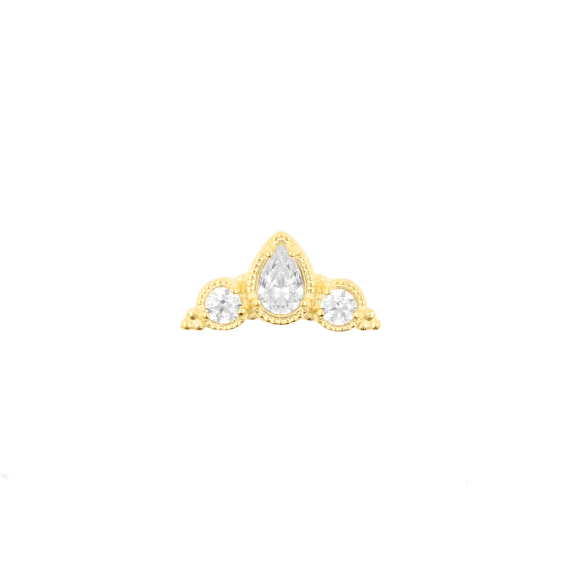 18 Karat Gold Zirconia Vintage Crown