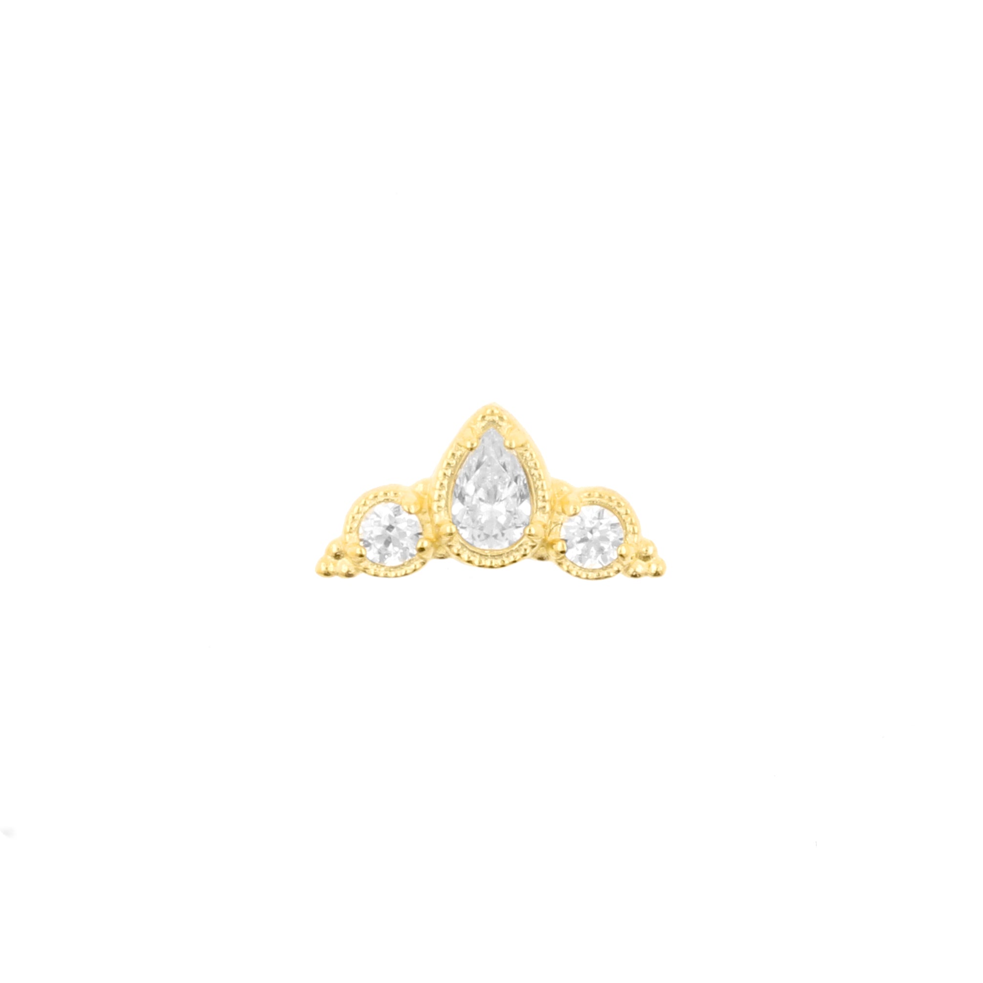 18 Karat Gold Zirconia Vintage Crown