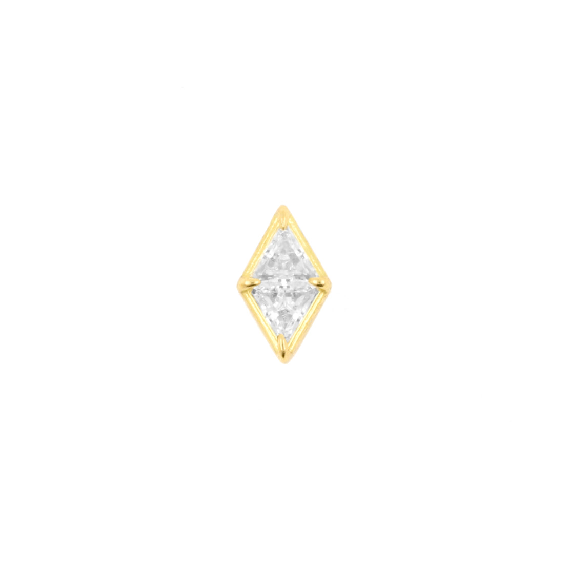 18 Karat Gold Zirconia Diamond Shape