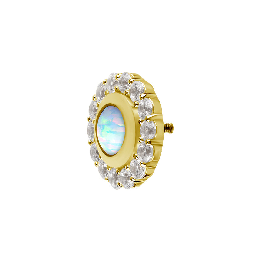 18 Karat Gold Vintage Opal Zirconia - Round