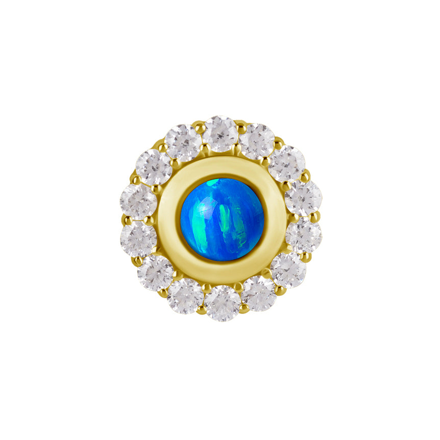 18 Karat Gold Vintage Opal Zirconia - Round